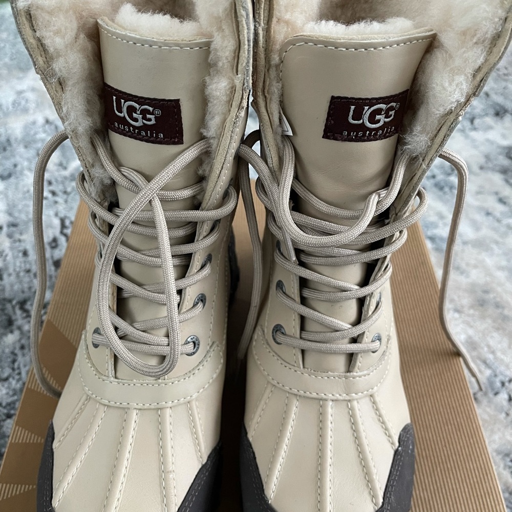Cream ugg snow boots. Box included